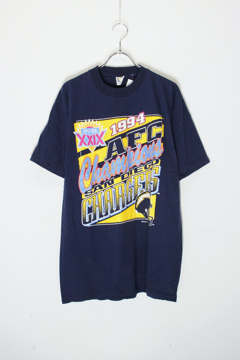 【中古】CONPETITOR (コンペティター) MADE IN USA 94'S S/S SAN DIEGO CHARGERS PRINT T-SHIRT USA製 94年 半袖 サンディエゴ チャージーズ プリント Tシャツ BLACK [SIZE: L USED]