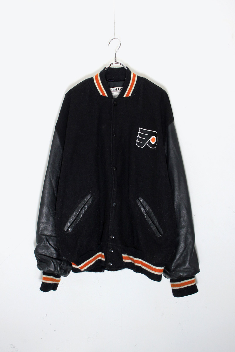 【中古】DELONG ( デロング ) MADE IN USA 80 NHL FRYERS STADIUM JACKET USA製 80年代 ナショナルホッケーリーグ フライヤーズ スタジアム ジャケット [SIZE: 2XL USED]