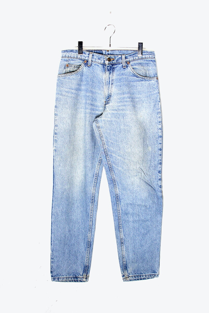 【中古】LEVI'S (リーバイス) MADE IN PUERTO RICO (USA) 90'S 550 ORANGE TAB DENIM PANTS プエルトリコ USA製 90年代 550 オレンジ タブ デニム パンツ LIGHT BLUE [SIZE: W31 x L30 USED]｜JULIUS NYC
