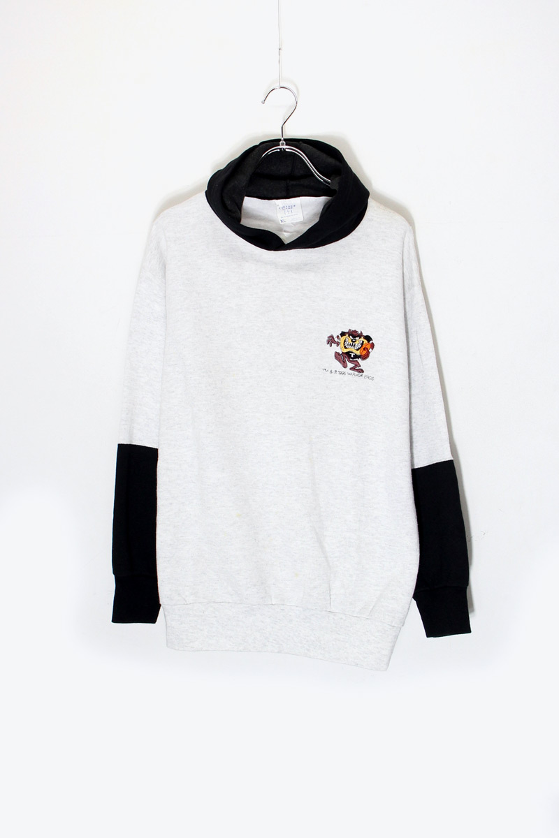 【中古】COLLEGE WARE MADE IN USA 96'S TASMANIAN EMBROIDERY SWITCHING SWEAT HOODIE USA製 96年代 タスマニアン 刺繍 スイッチング スウェット フーディー GRAY [SIZE: XL USED]