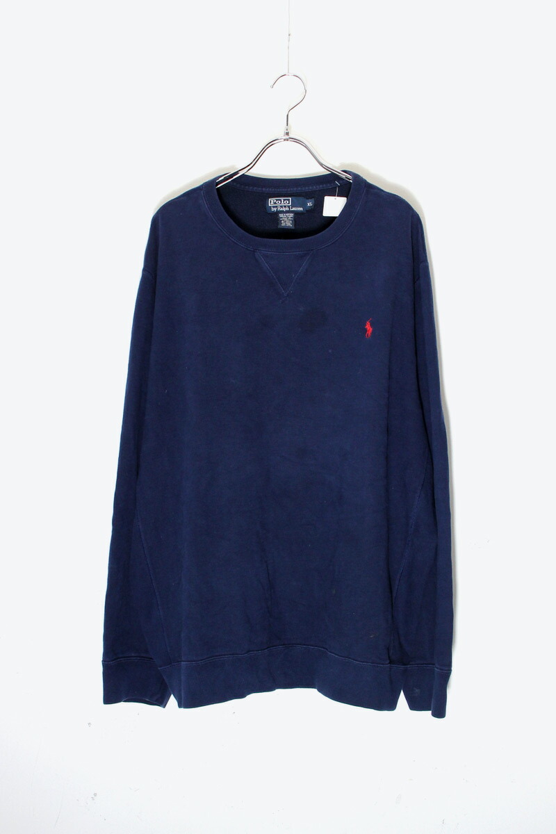 【中古】POLO BY RALPH LAUREN (ポロバイラルフローレン) MADE IN USA 90'S ONE POINT SWEATSHIRT USA製 90年代 スウェットシャツ / NAVY [SIZE: XL USED]