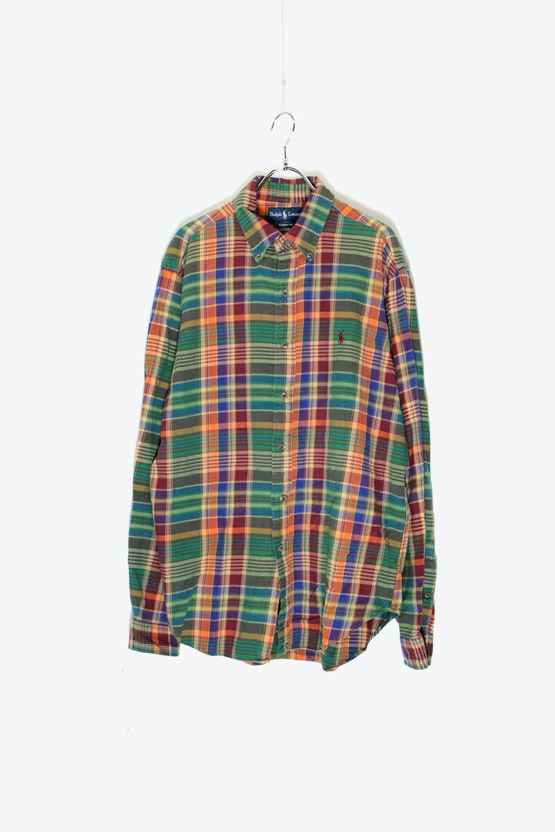Ralph Lauren SKI CAMP 開襟シャツ L Classic Fit P-Wing Camp Shirt