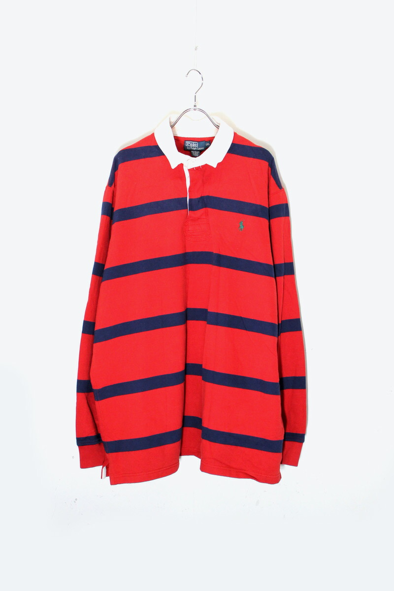 ウェア 90s Ralph Lauren L/S border rugger shirt Vintage Rugby Shirt (c. 1990s) - Size XL