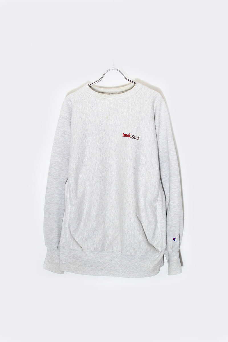 【中古】 CHAMPION (はやりっ子) MADE IN MEXICO 90\u0027S INTELISTAF EMBRIODERY REVERSE WEAVE SWEATSHIRT メキシコ合衆国製 90年月日 刺しゅう リバースウィーブ トレーナー GRAY [SIZE: XL USED]