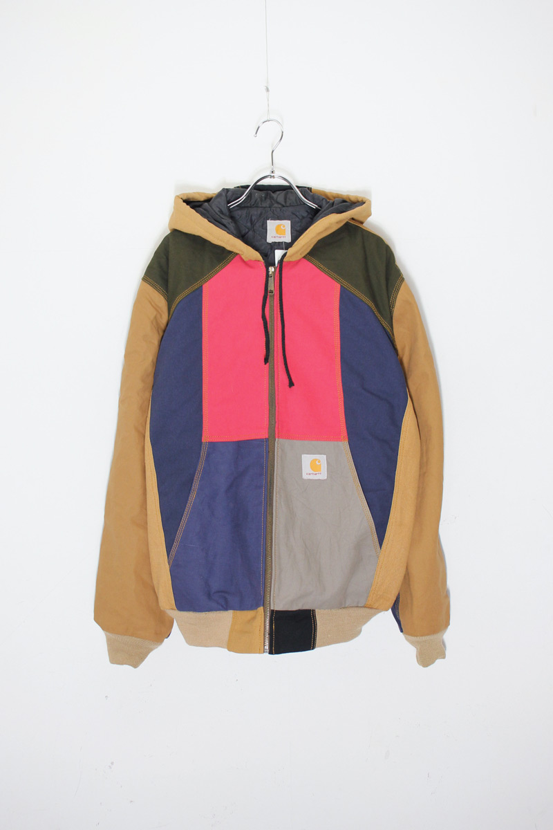 【中古】CARHARTT (鉄道車両ハート型) 90\u0027S DUCK FULL ZIP ACTIVE HOODIE JACKET W/QUILTING LINER 90年月日 家鴨 盛りだくさん ジップ 積極的 フーディー 上衣 MULTI [SIZE: M好いかげんに USED]