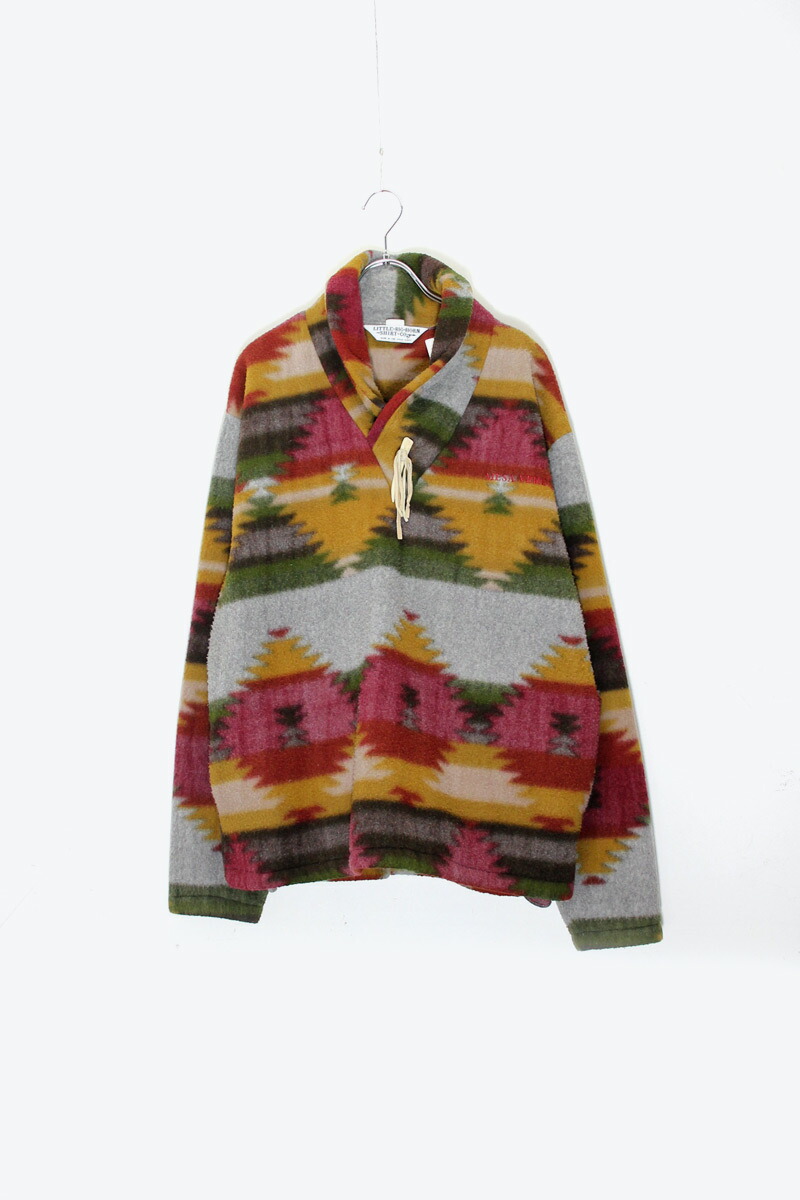 【中古】LITTLE BIG HORN SHIRT CO. (リトルビッグ ホーン シャツ カンパニー) MADE IN USA 90'S NATIVE PATTERN PULLOVER FLEECE JACKET USA製 90年代 ネイティヴ パターン プルオーバー フリース ジャケット MULTI [SIZE: L USED]