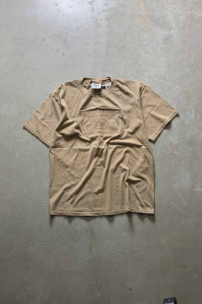 【中古】LEE SPORT (リースポーツ) MADE IN USA 90'S S/S NFL NY JET EMBROIDERY SPORT T-SHIRT USA製 90年代 半袖 ナショナルフットボールリーグ ニューヨーク ジェッツ エンブロイダリー スポーツ Tシャツ BEIGE [SIZE: L USED]