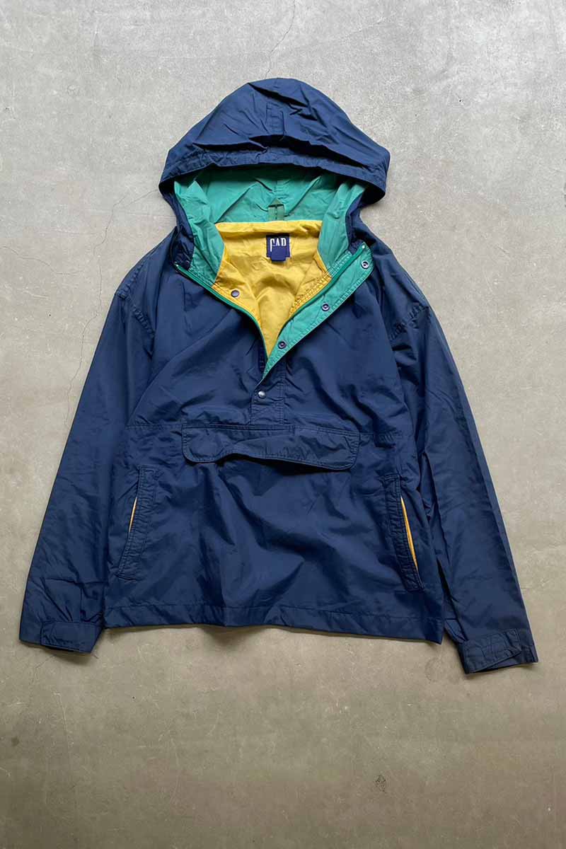 OLDGAP 90s ナイロン アノラック パーカー ライトアウター 青ネイビー 90s 90年代 ギャップ OLDGAP | ビンテージ古着屋Feeet 通販