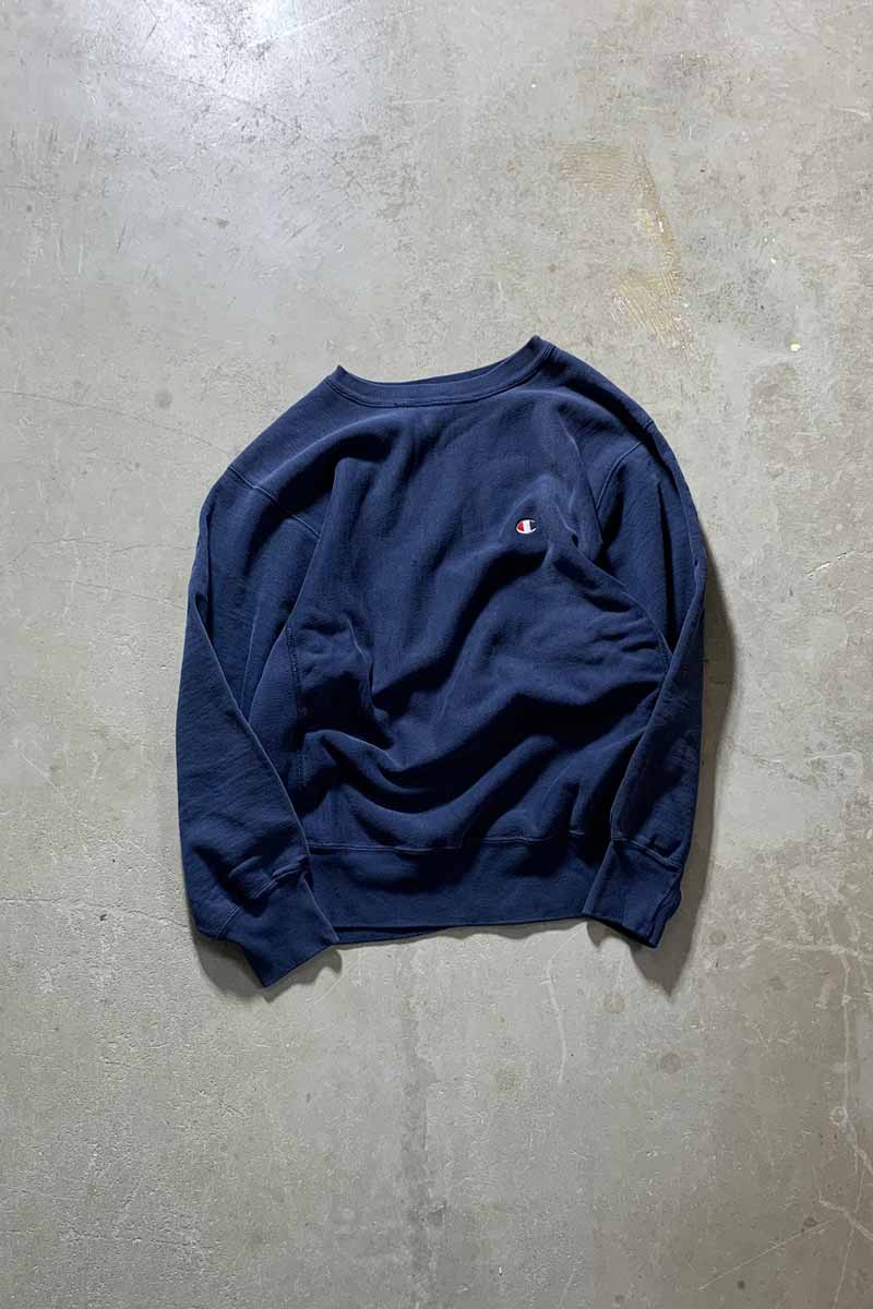 【中古】CHAMPION (はやりっ児) MADE IN USA 80\u0027S REVERSE WEAVE ONE POINT SWEATSHIRT USA製 80年月日 リバースウィーブ トレーナー NAVY [SIZE: L USED]