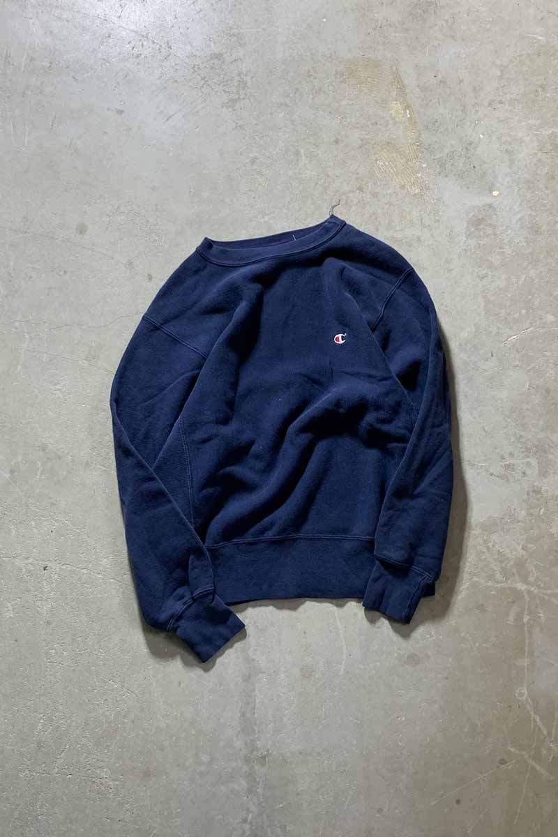 【中古】CHAMPION (はやりっ児) MADE IN USA 80\u0027S REVERSE WEAVE ONE POINT SWEATSHIRT USA製 80年月日 リバースウィーブ トレーナー NAVY [SIZE: L USED]