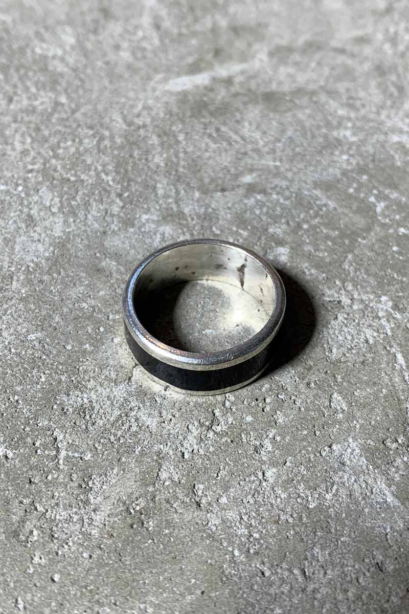 【中古】 VINTAGE SILVER JEWELRY (ヴィンテージ シルバー ジュエリー) 925 SILVER RING W/BLACK ENAMEL 925 シルバー リング ブラック エナメル [SIZE: 16号相当 USED]