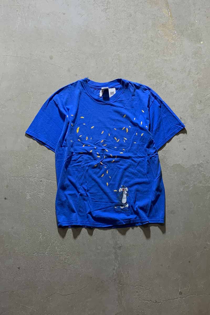 【中古】SIX FLAGS (シックス フラッグ) MADE IN USA 99'S LOONEY TUNES SYLVESTER CAT CHARACTER T-SHIRT USA製 99年 ルーニー チューンズ シルベスター キャット キャラクター ティーシャツ BLUE [SIZE: L USED] 7,610円
