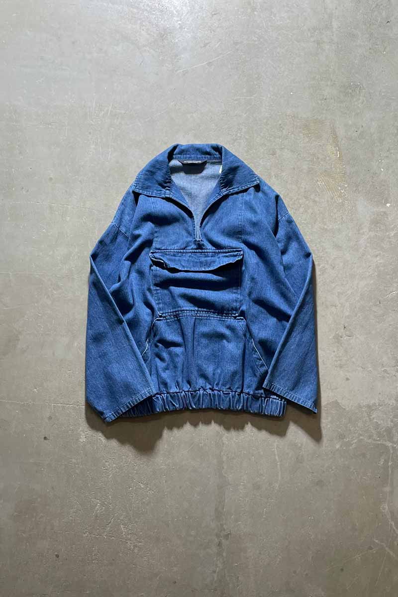 【中古】THE J PETERMAN COMPANY (ザ ジェー ピーターマン 貴社) MADE IN USA 80\u0027S SKIPPER PULLOVER DENIM JACKET USA製 80年月日 スキッパ― ティーシャツ ジーンズ上衣 BLUE [SIZE: L USED]