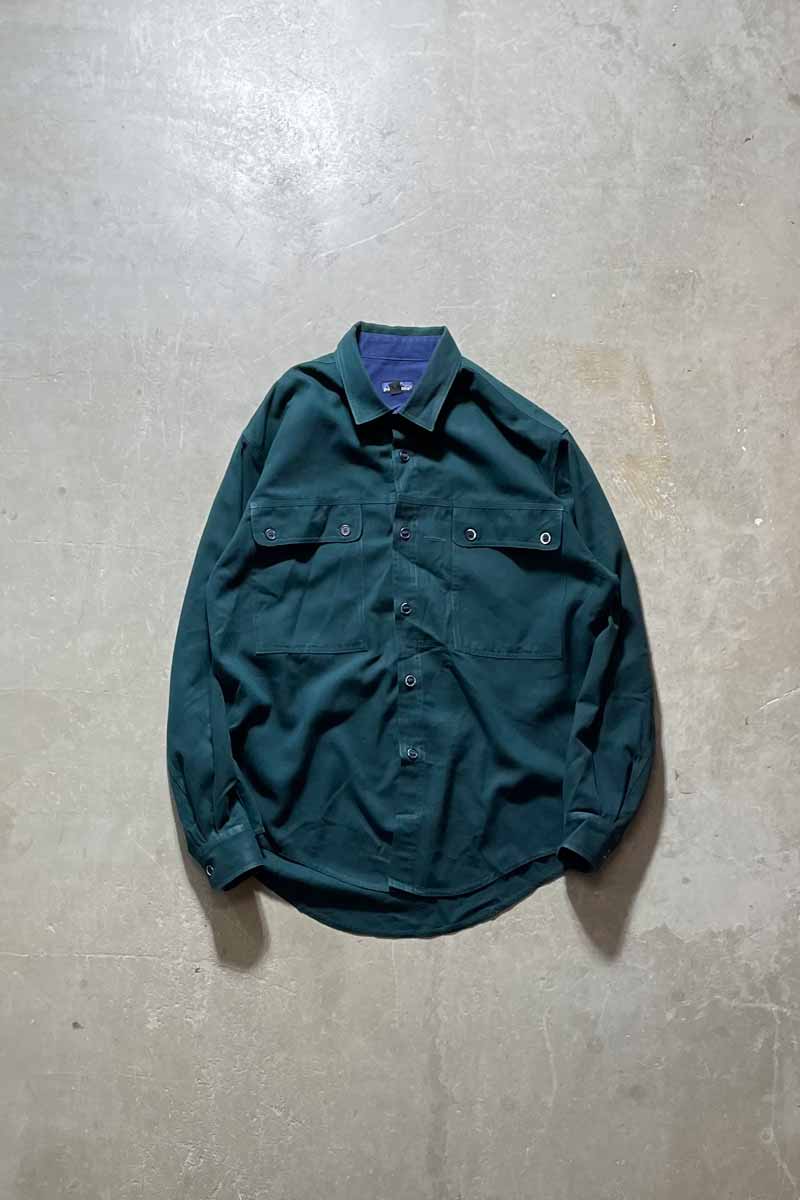【中古】PATAGONIA (パタゴニア) 00'S L/S SHIRT 00年代 長袖 シャツ GREEN [SIZE: M USED]