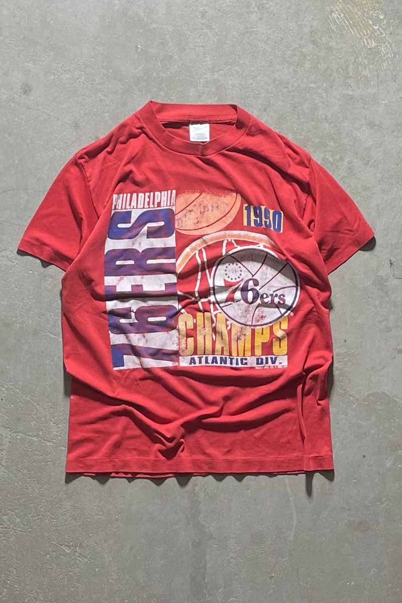 【中古】TRENCH MADE IN USA 90'S 76ERS PRINT T-SHIRT USA製 90年代 プリント Tシャツ RED [SIZE: L USED]