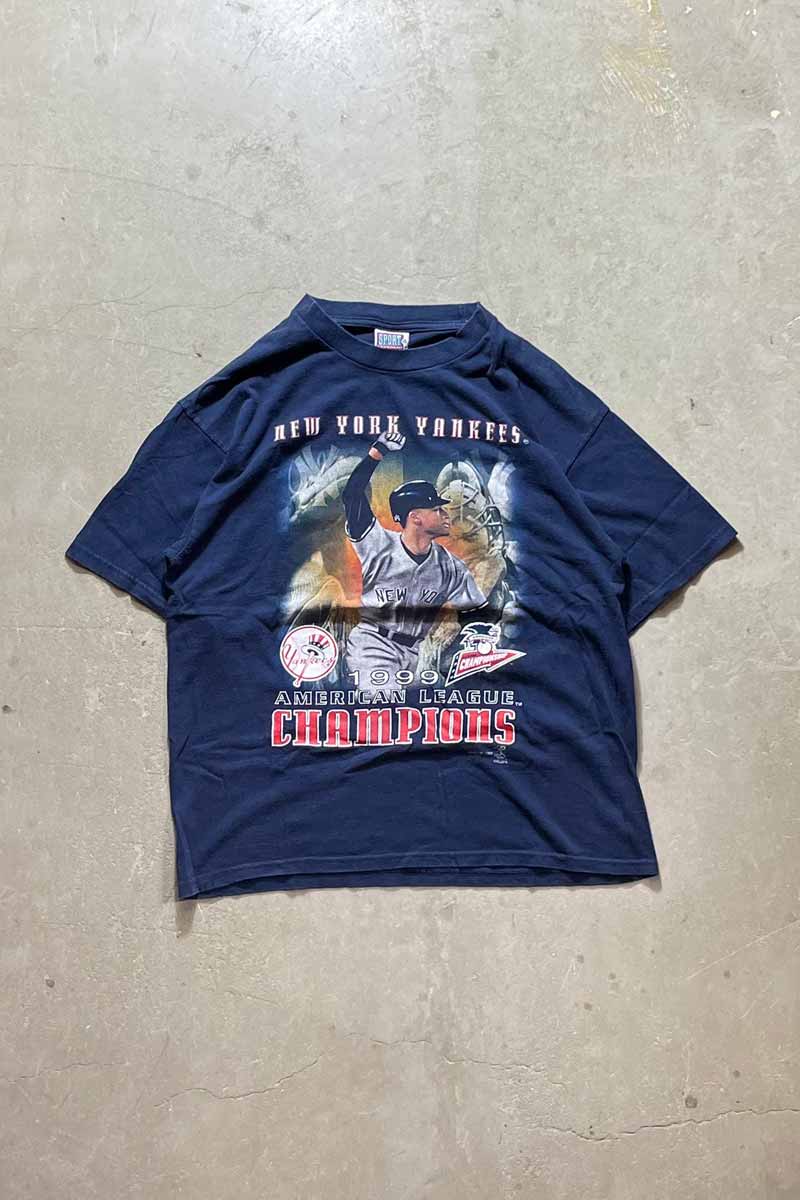 【中古】SPORT ATTACK (スポーツ アタック) 99'S NY YANKEES CHAMPION T-SHIRT 99年 ニューヨーク ヤンキース チャンピオン ティーシャツ NAVY [SIZE: L USED]