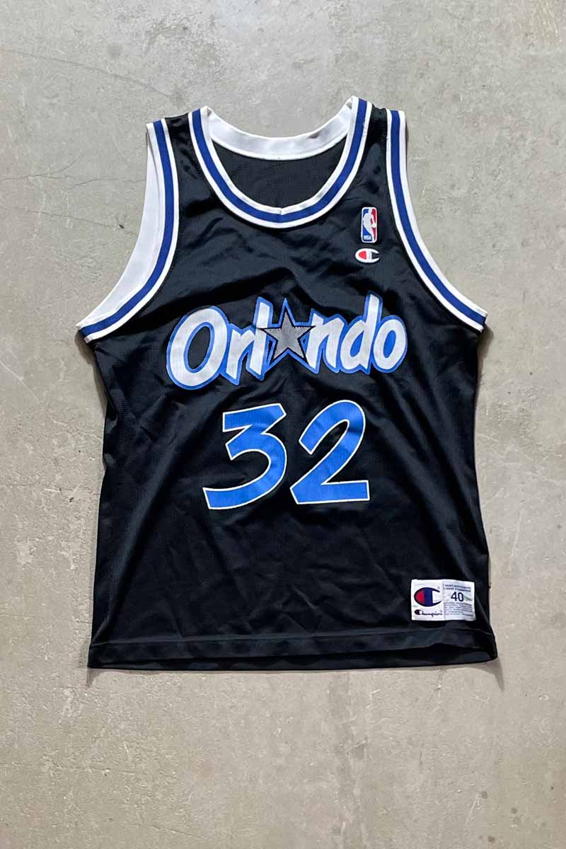 【中古】CHAMPION (チャンピオン) MADE IN USA 90'S NBA ORLANDO MAGIC SHAQ O'NEAL GAME SHIRT USA製 90年代 オーランド マジック シャキール オニール ゲーム シャツ BLACK [SIZE: M USED]