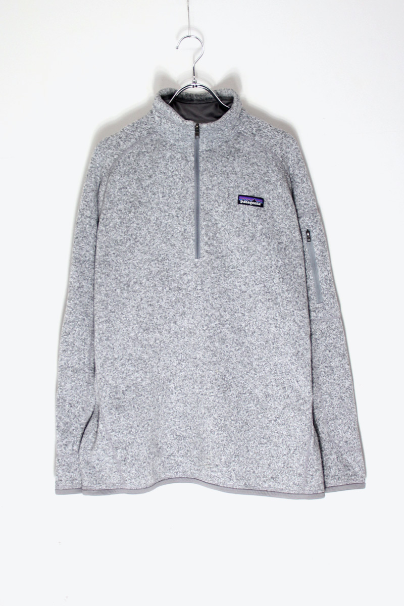 【中古】PATAGONIA (パタゴニア) HALF-ZIP FLEECE JACKET 二分の一 ジップ フリース 上衣 LIGHT GRAY [SIZE: L好いかげんに USED]
