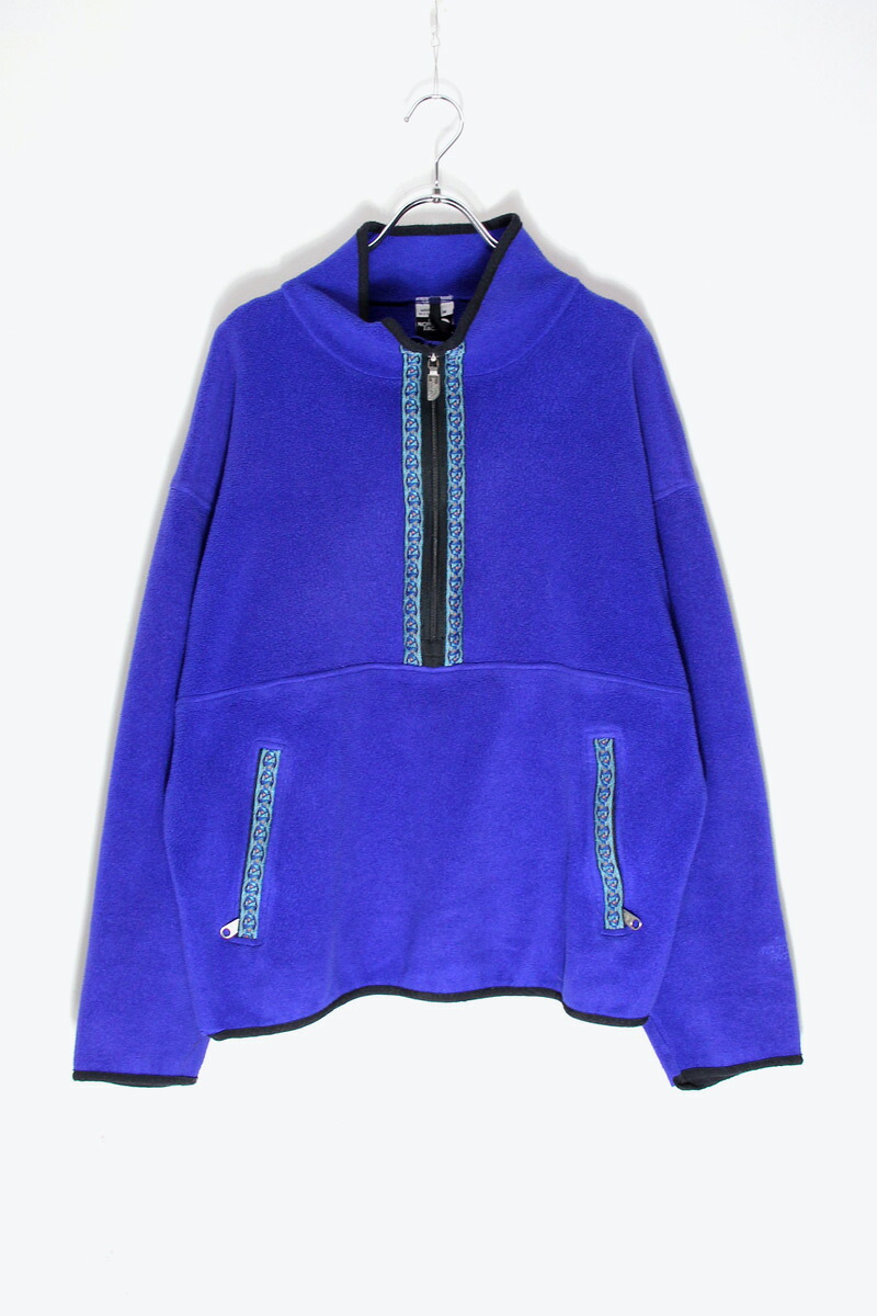 【中古】THE NORTH FACE (ザ 北の方 人間の顔) MADE IN USA 90\u0027S HALF-ZIP FLEECE USA製 90年月日 二分の一 ジップ フリース PURPLE/BLUE [SIZE: M USED]