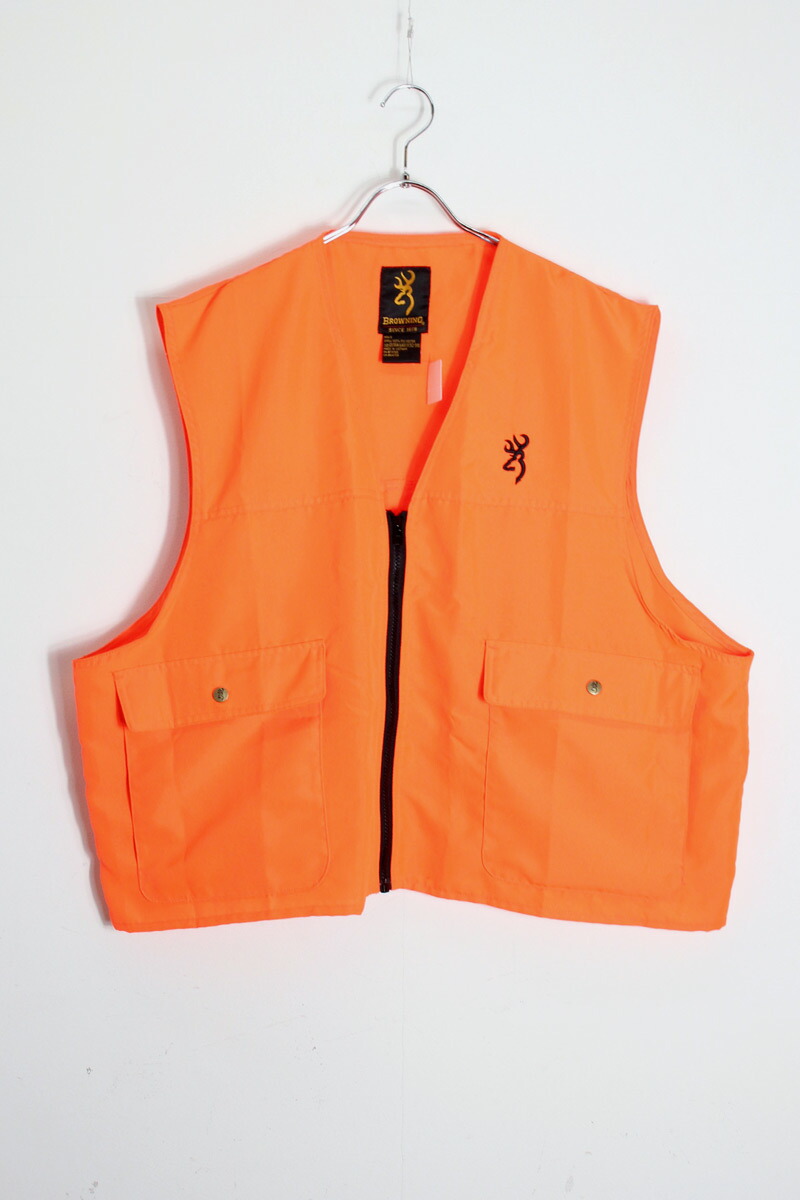 【中古】BROWNING (ブローニング) 90'S SAFETY VEST 90年代 セーフティー ベスト ORANGE [SIZE: XL USED]