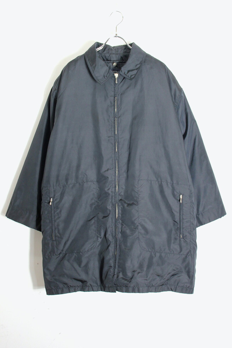 【中古】PERSONA (心像) MADE IN ITALY 90\u0027S NYLON COAT W/LINNER イタリア製 90年月日 ナイロン 厚地の外套  BLACK [SIZE: L好いかげんに USED]