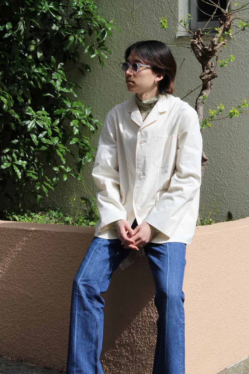 【SALE】【メンズ新品】SALVATORE PICCOLO（サルヴァトーレピッコロ） SINGLE JACKET-100%COTTON リラックスコットンテーラードジャケット OFF WHITE [NEW]｜JULIUS NYC