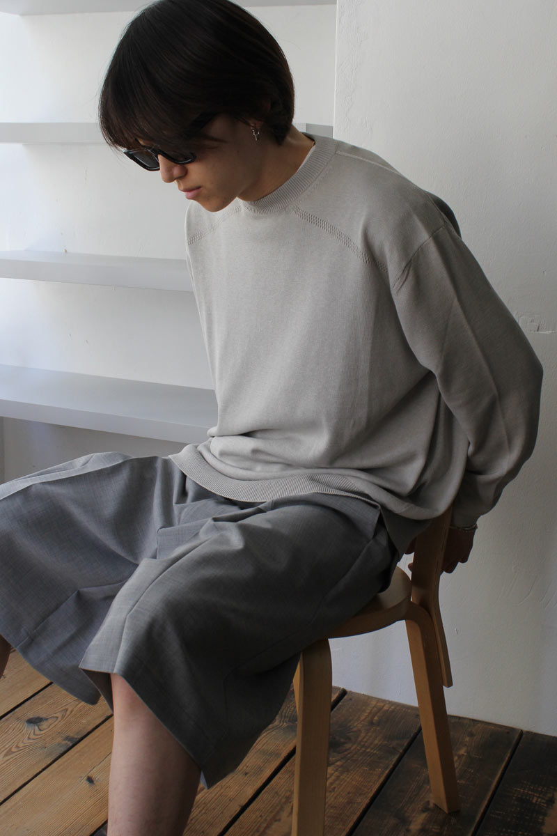 【SALE】【メンズ新品】CORDERA (コルデラ) SILK FRETWORK SWEATER シルクコットンニットセーター MURMUR [NEW］