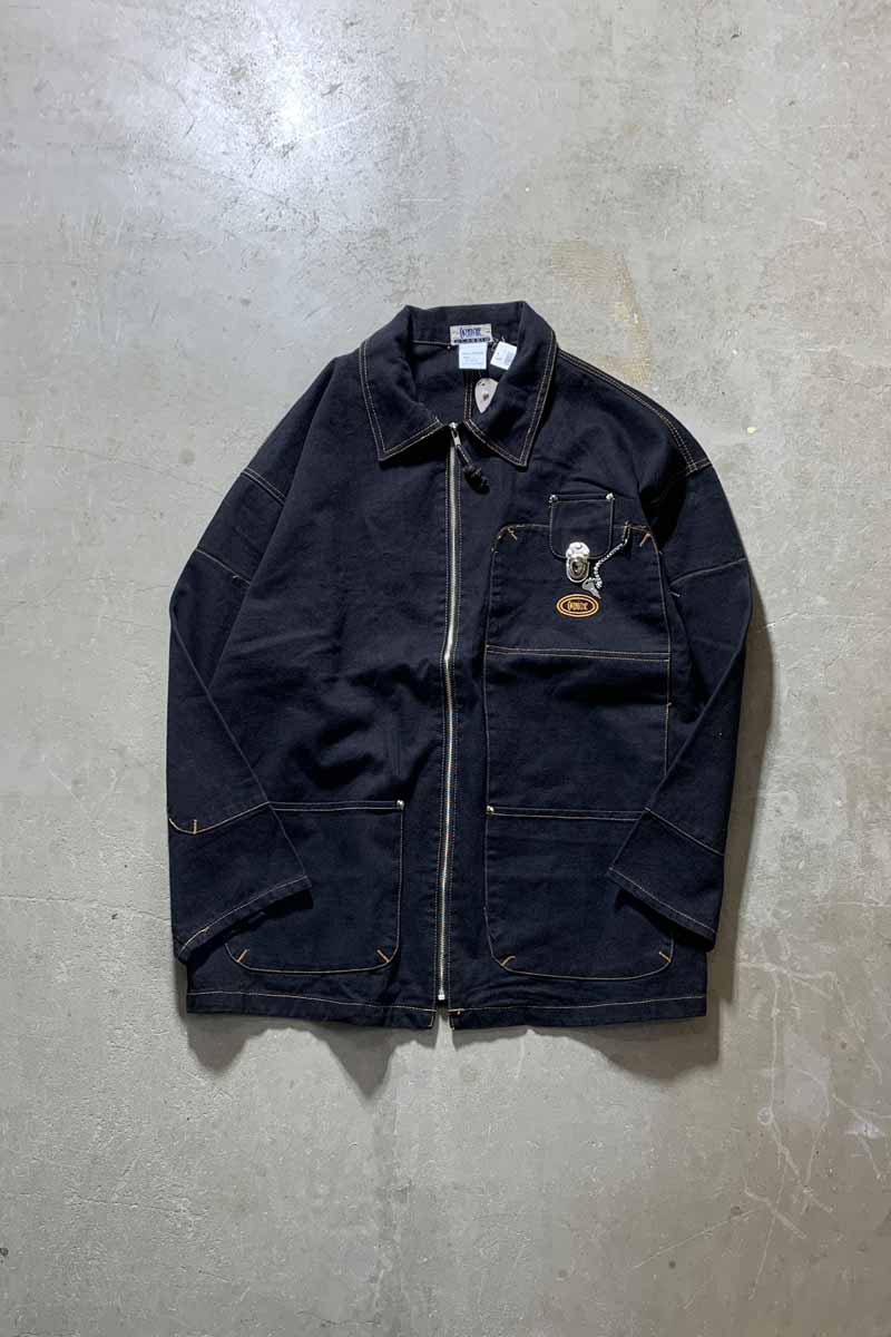 【中古】CORNICHE JEANS WEAR (コーニチェジーンズウェア) Y2K EARLY 00\u0027S BLACK DENIM JACKET 00日にちすべり出し 黒いことジーンズ 上衣 BLACK  [SIZE: L DEADSTOCK/NOS] メンズファッション-コート・ジャケット