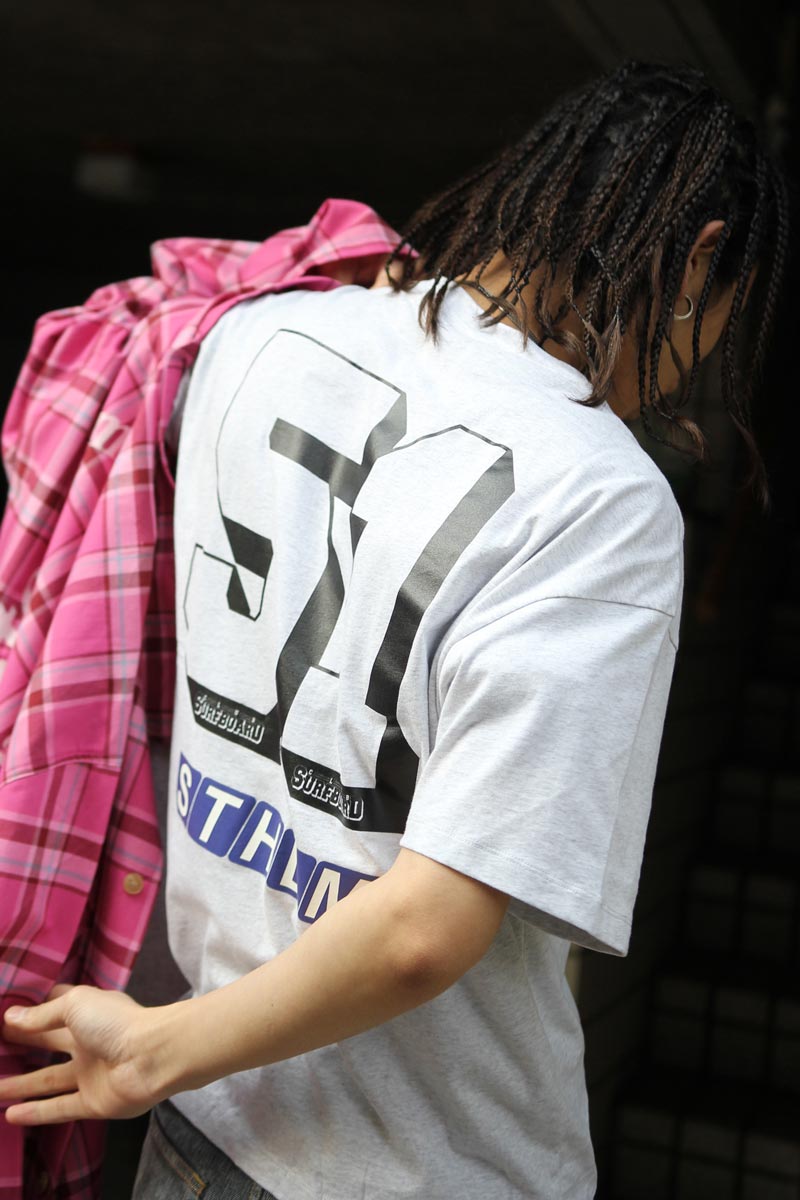 【SALE】【メンズ新品】STOCKHOLM SURFBOARD CLUB (ストックホルムサーフボードクラブ) BOX TEE SPONSOR ロゴププリントＴシャツ GREY MELANGE [NEW]