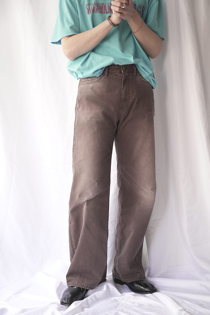 【メンズ新品】STOCKHOLM SURFBOARD CLUB (ストックホルムサーフボードクラブ) RALF JEANS / BEAR ヴィンテージウォッシュワイドチノパンツ BEAR [NEW]