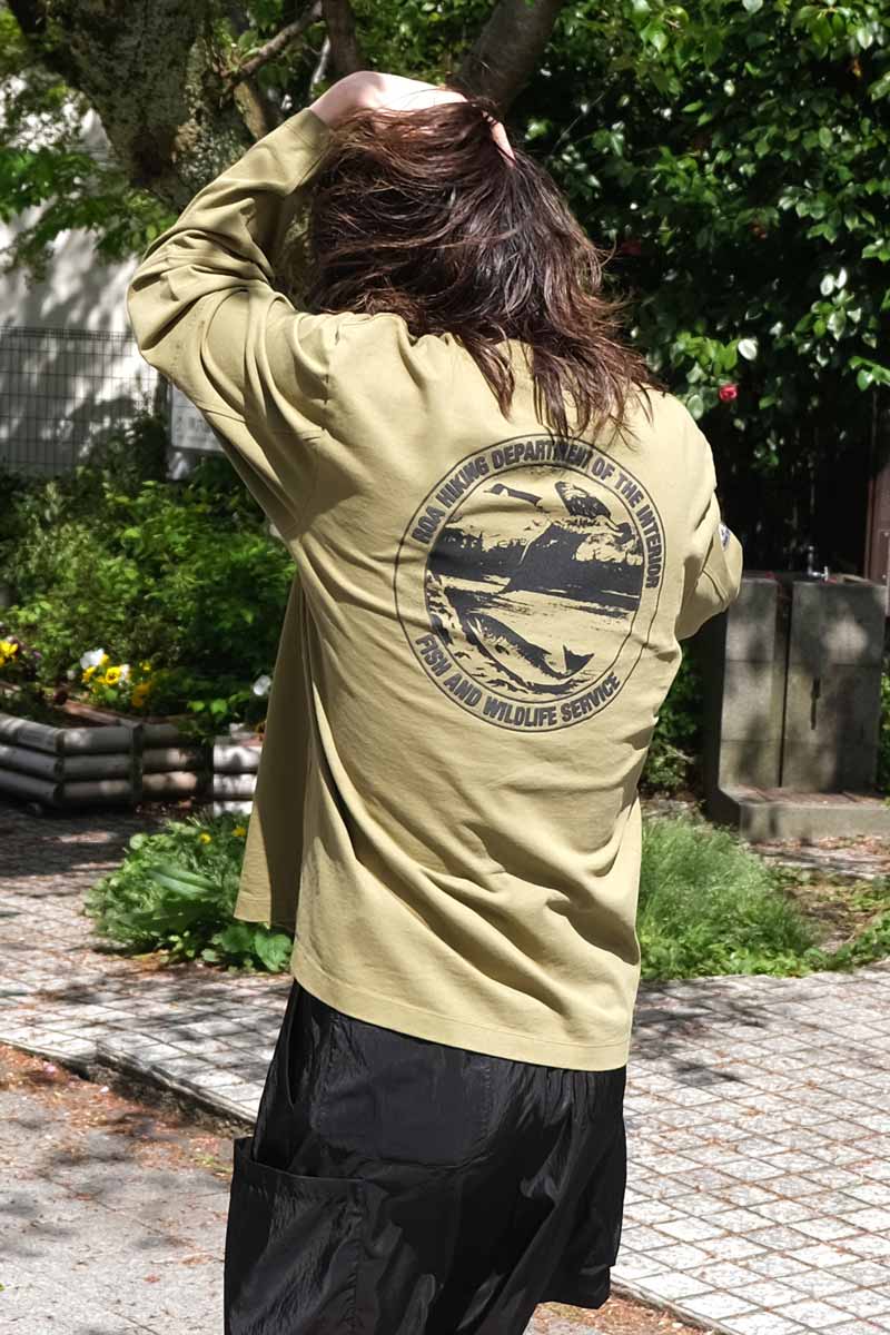 【SALE】【メンズ新品】ROA (ロア) DIVISION LONG SLEEVE グラフィックロングスリーブTシャツ OLIVE DRAB [NEW]