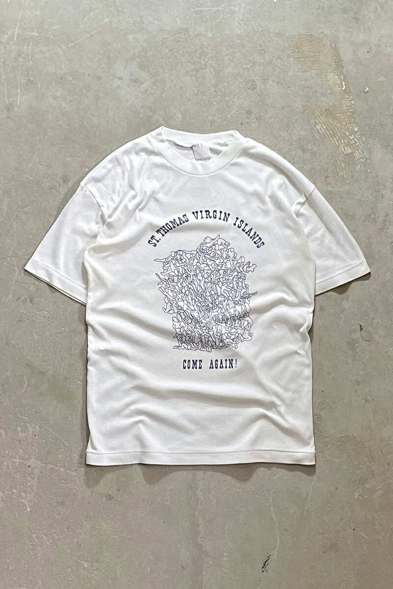 【中古】OTHER BRAND 80'S ST. THOMAS VIRGIN ISLANDS EROTIC T-SHIRT 80年代 バージン諸島 エロ Tシャツ WHITE [SIZE: L USED]｜JULIUS NYC
