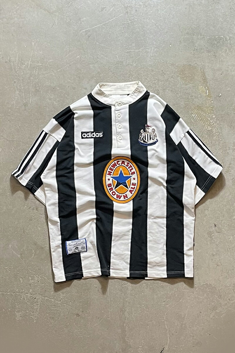 【中古】ADIDAS （アディダス） 95-97'S NEW CASTLE FOOTBALL GAME SHIRT 95-97年 ニューカッスル フットボール ゲームシャツ STRIPE [SIZE: XL USED]
