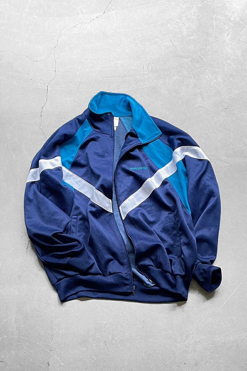 【中古】ADIDAS (アディダス) 80 ZIP UP TRACK JACKET  80年代 ジップ アップ トラック ジャケット NAVY [SIZE: L USED]