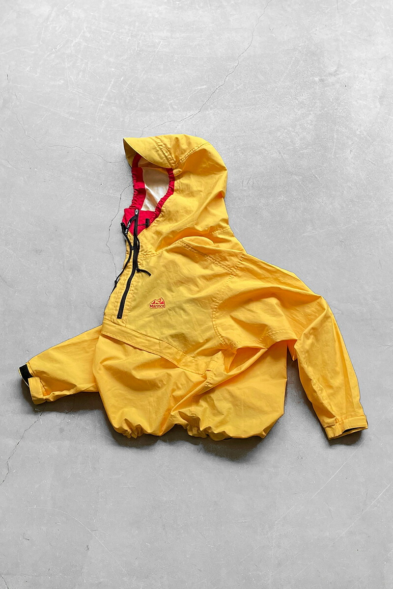 【中古】MARMOT (モルモット) 90\u0027S NYLON ANORAK JACKET 90年月日 ナイロン パーカ  上衣 / YELLOW [SIZE: M USED]