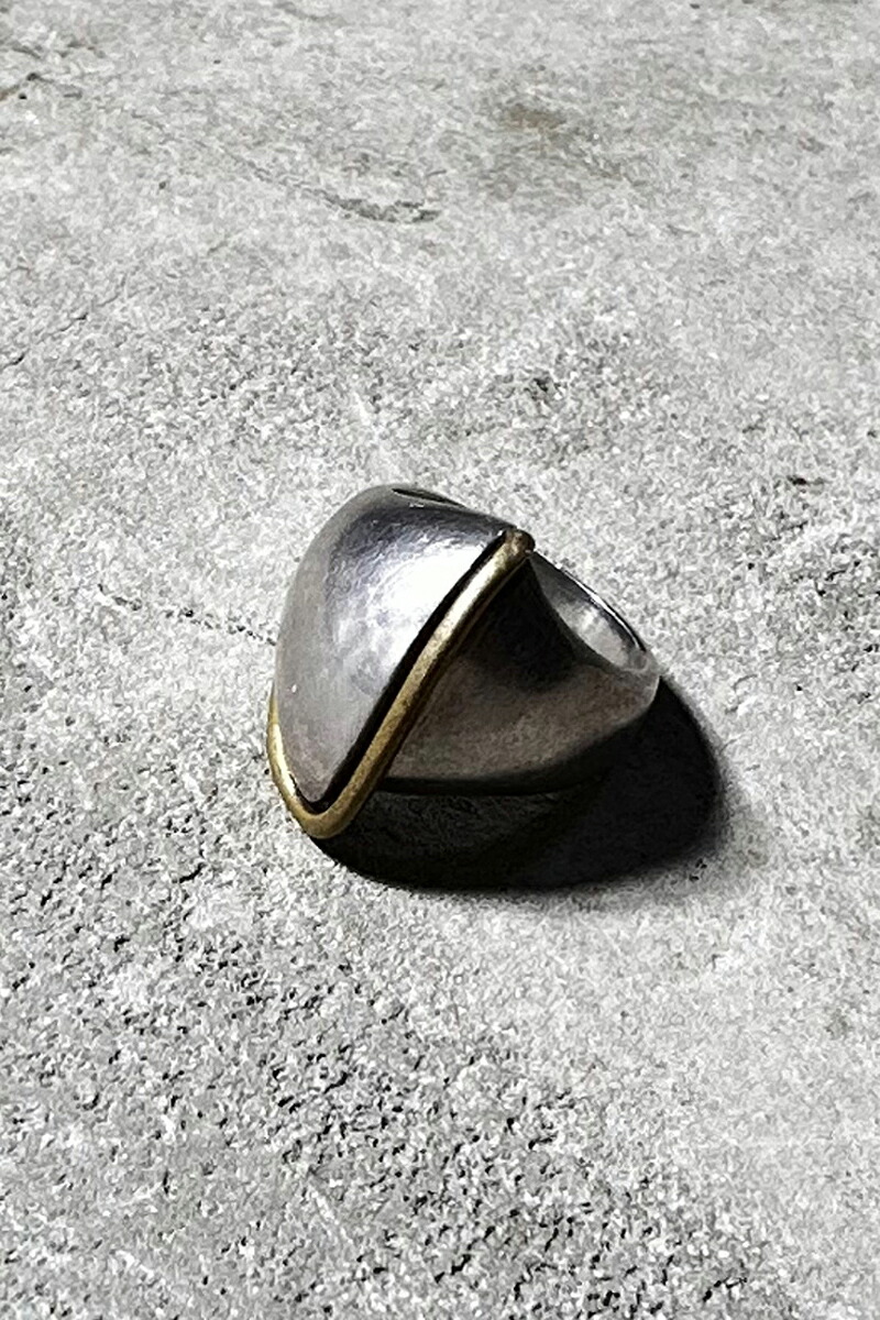 【中古】 VINTAGE MEXICAN JEWELRY (ヴィンテージ メキシカン ジュエリー) MADE IN MEXICO 925 SILVER RING W/BRASS メキシコ製 925 シルバー リング 真鍮 [SIZE: 13号相当 USED]｜JULIUS NYC
