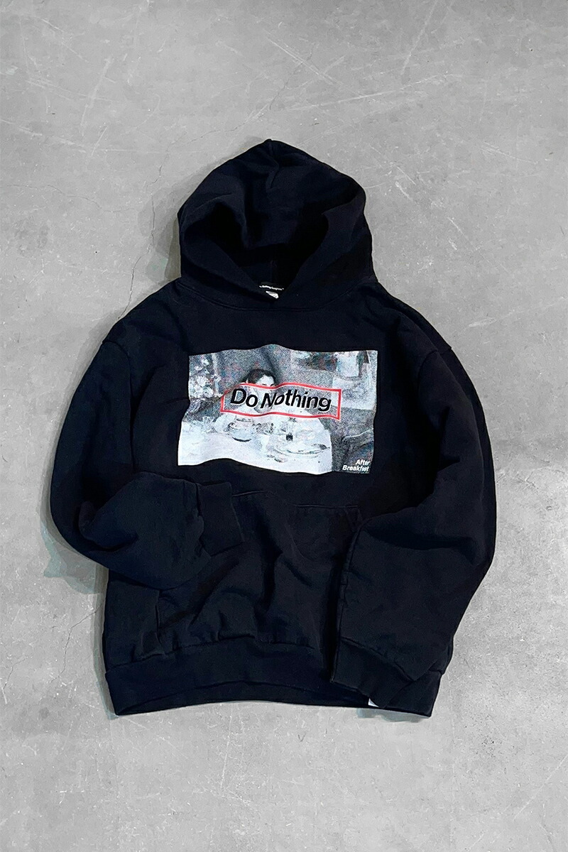 【中古】DO NOTHING CONGRESS (ドゥー ナッシンング コングレス) MADE IN USA AFTER BREAKFAST SWEAT HOODIE USA製 アフター ブレイクファスト スウェット フーディー BLACK [SIZE: L USED]