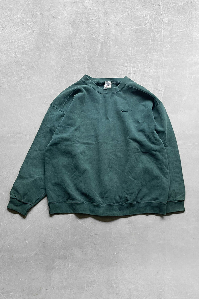 【中古】NIKE (ナイキ) 90\u0027S LOGO SWEATSHIRT 90年月日 ロゴタイプ トレーナー GREEN [SIZE: XL USED]