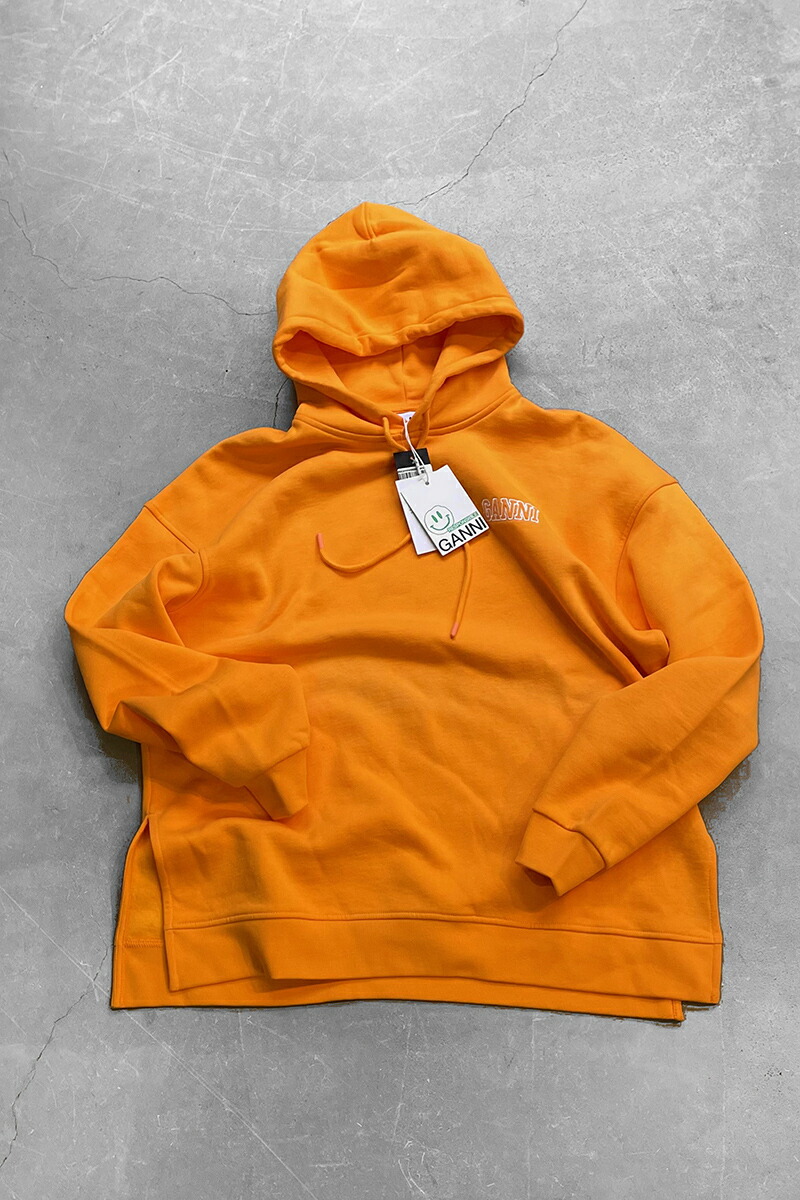 【中古】GANNI (ガニー) MADE IN BULGARIA PULLOVER HOODIE SWEATSHIRT ブルガリア共和国製 汗水 フーディ / ORANGE [SIZE: S/M USED]
