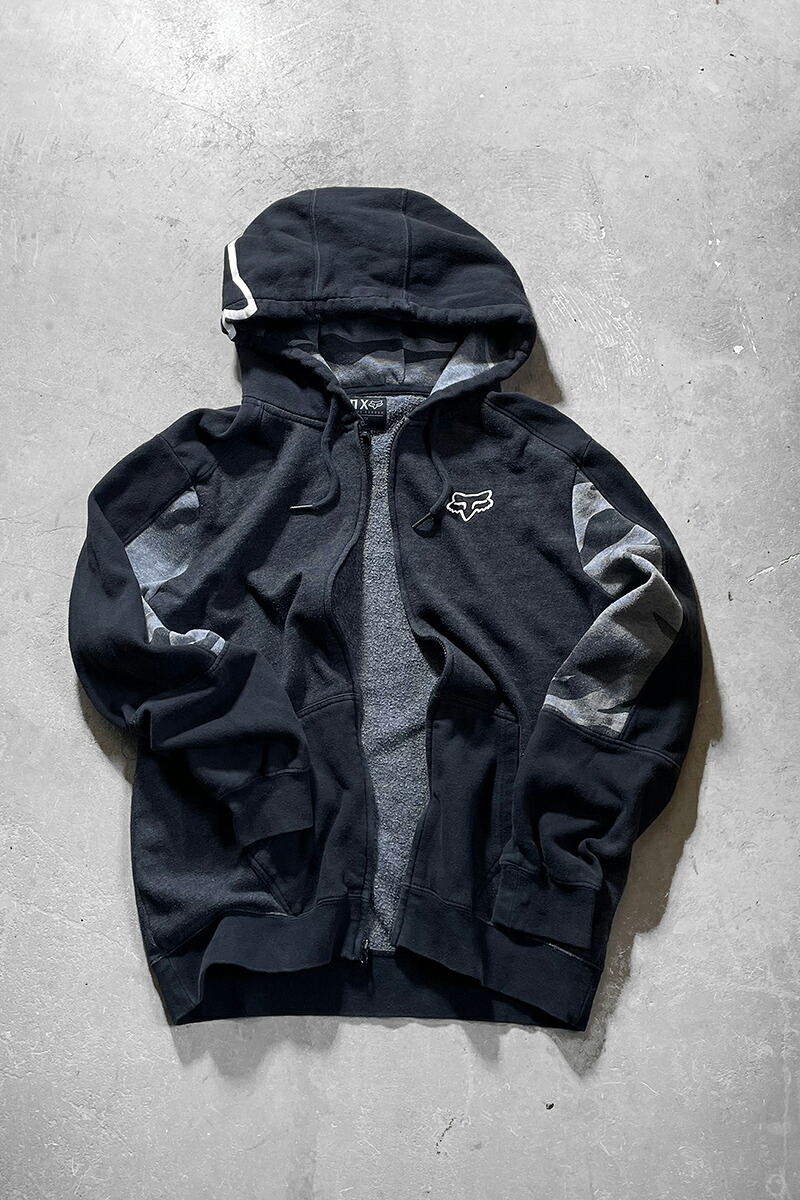 【中古】FOX (稲荷) Y2K EARLY 00\u0027S ZIP HOODIE JACKET 00年月日すべり出し ジップ フーディ 上衣 GRAY [SIZE: M USED]