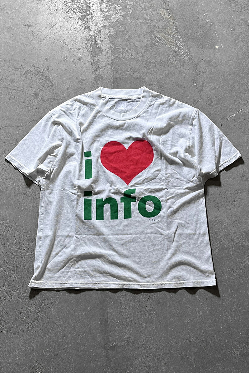 【中古】NO BRAND I ? INFO LETTER T-SHIRT レター プリント Tシャツ WHITE [SIZE: L USED]