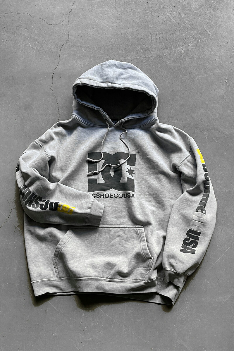 【中古】DC SHOE CO(ディーシー シューズ) 90'S LOGO SWEAT HOODIE 90年代 ロゴ スウェット フーディ GRAY [SIZE: XL USED]