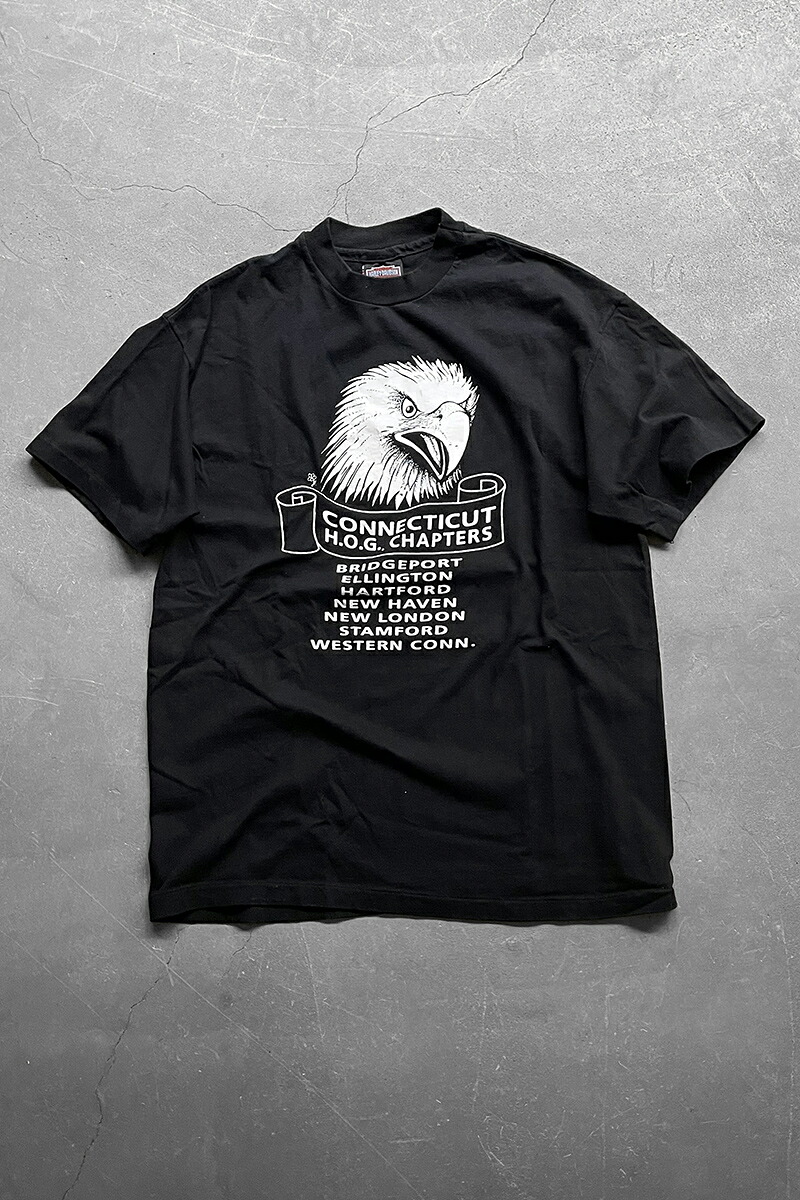 【中古】HARLEY DAVIDSON (ハーレー ダビッドソン) 93'S R.K.STRATMAN INC PRINT T-SHIRT 98年 プリント Tシャツ BLACK [SIZE: L USED]