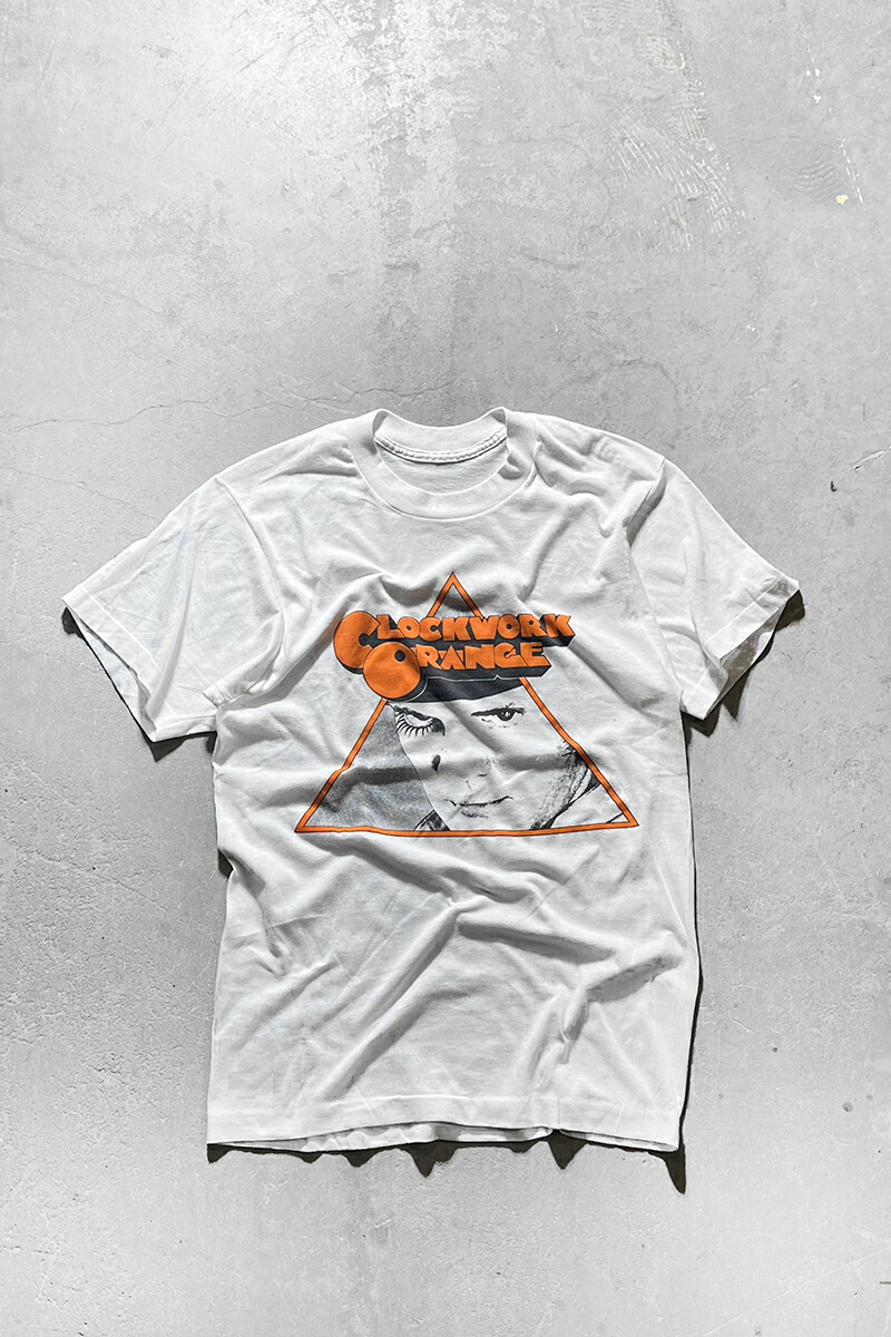 【中古】OTHER BRAND 80'S CLOCKWORK ORANGE MOVIE T-SHIRT 80年代 スタンリーキューブリック 時計じかけのオレンジ プリント Tシャツ WHITE [SIZE: S USED]｜JULIUS NYC