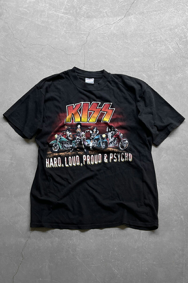 【中古】ALL SPORT (オール スポーツ) 99'S KISS HARD LOUD PROUD & PSYCHO BAND T-SHIRT 99年 キス バンド Tシャツ BLACK [SIZE: XL USED]｜JULIUS NYC