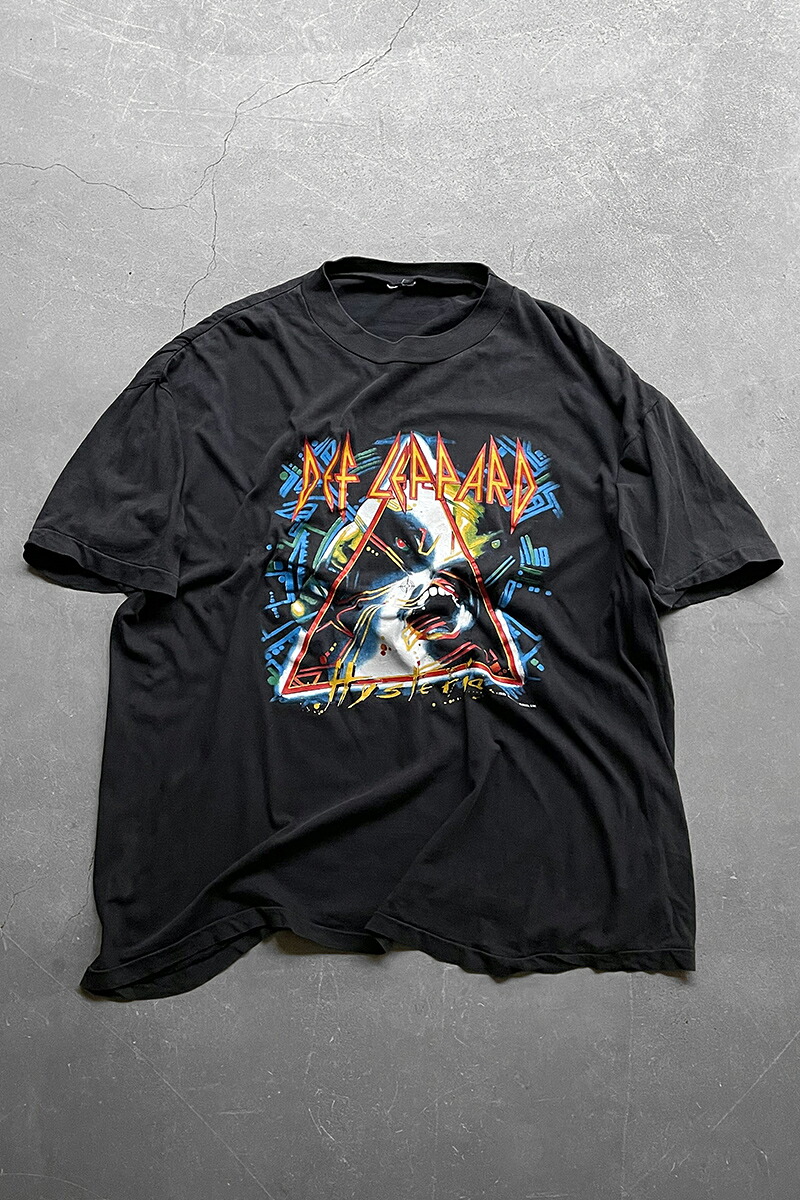 【中古】NO BRAND 88'S DEF LEPPARD HYSTERIA BAND T-SHIRT 88年 デフレパード バンド Tシャツ BLACK [SIZE: L USED]