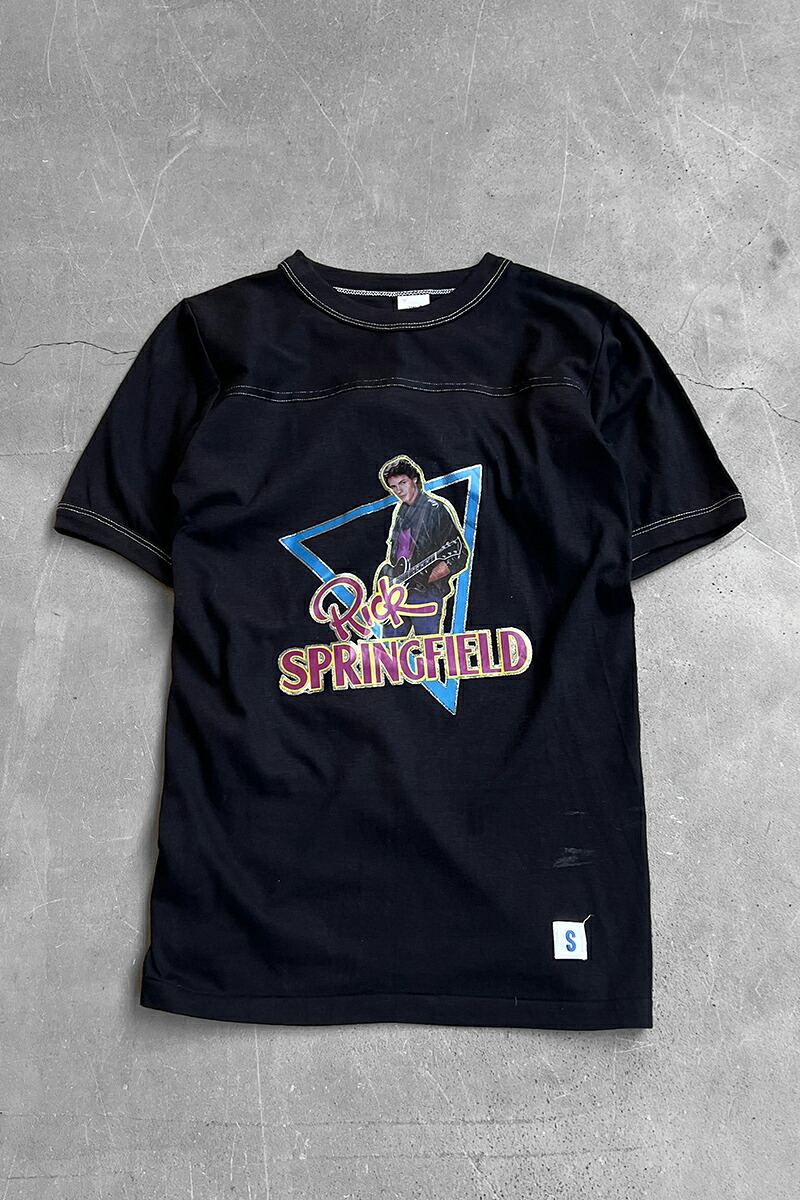 【中古】OTHER BRAND MADE IN USA 80 RICK SPRINGFIELD MUSIC T-SHIRT アメリカ製 80年代 リック スプリングフィールド ミュージック プリント Tシャツ BLACK [SIZE: S USED]