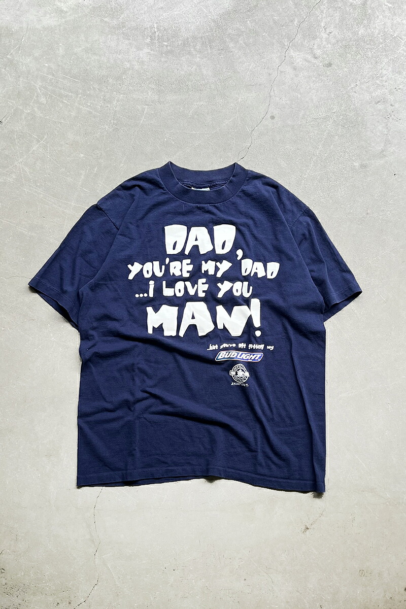 【中古】ALL SPORT (オールスポーツ) MADE IN USA 96'S BUD LIGHT MESSEGE T-SHIRT アメリカ製 96年代 バドライト メッセージ Tシャツ NAVY [SIZE: L USED]