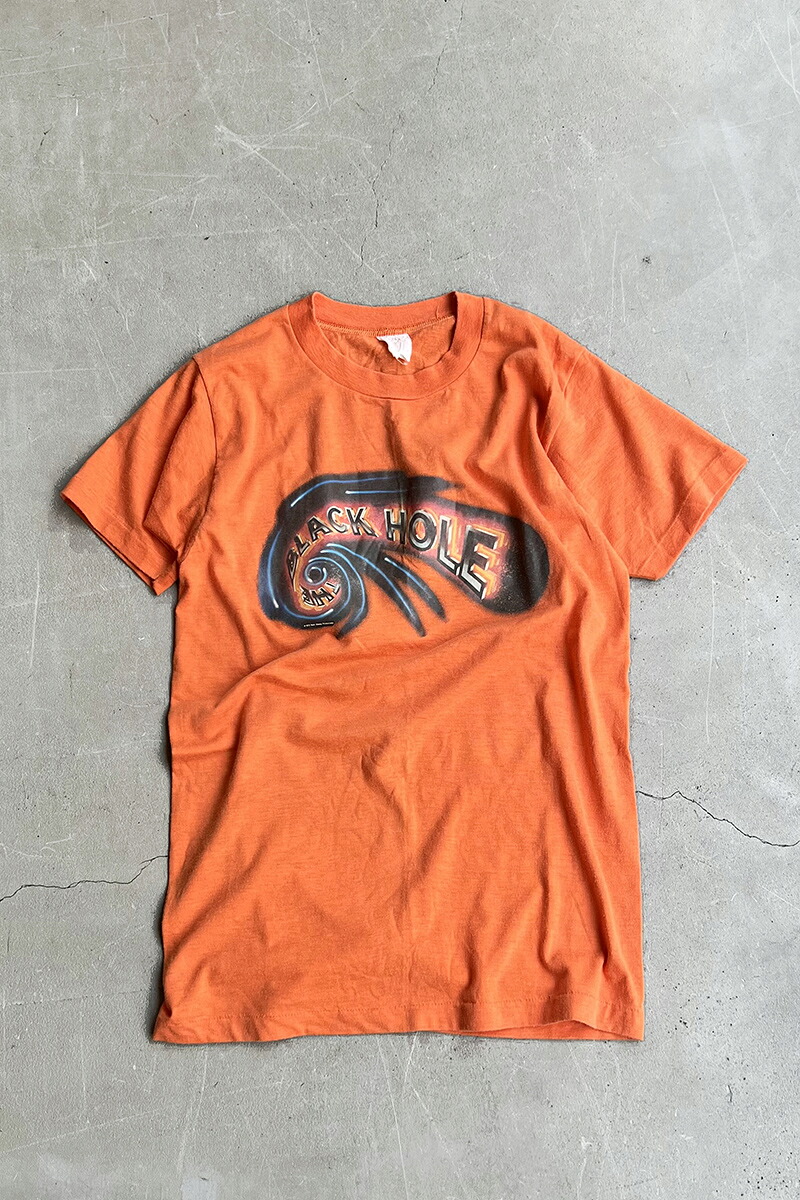 【中古】OTHER BRAND (アザーブランド) 79 WALT DISNEY THE BRACK HOLE MOVIE T-SHIRT 79年 ウォルトディズニー ブラック ホール ムービー Tシャツ ORANGE [SIZE: S USED]