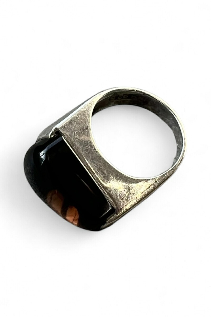 【中古】 VINTAGE SILVER JEWELRY (ヴィンテージ シルバー ジュエリー) 925 SILVER RING W/STONE 925 シルバー リング ストーン SILVER [SIZE: 8号相当 USED]｜JULIUS NYC